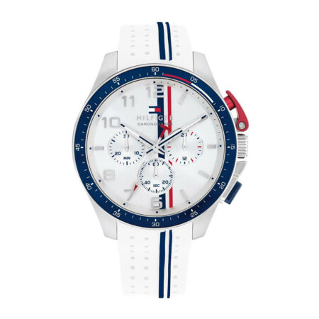 TOMMY HILFIGER WHITE RUBBER STRAP