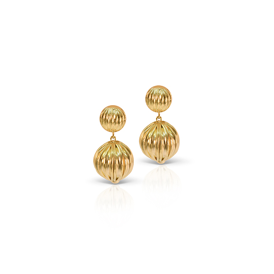 LALAOUNIS BEADED EARRINGS WITH STRIPES IN 18k GOLD