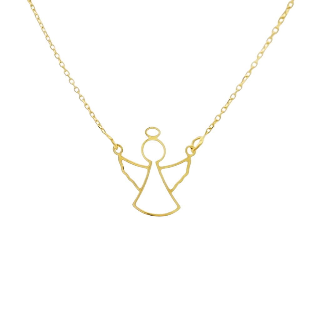 Κολλιέ από κίτρινο χρυσό 14k με άγγελο