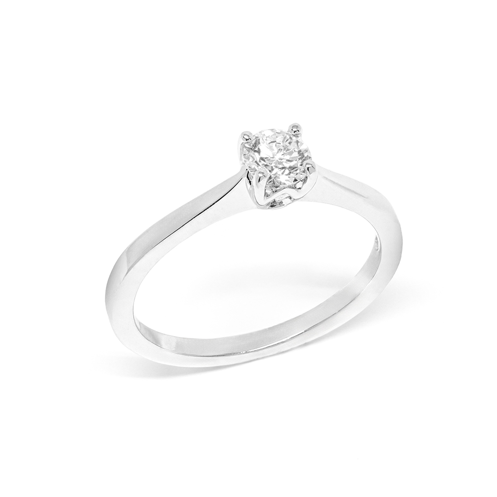 Δαχτυλίδι διαμαντένιο μονόπετρο από λευκόχρυσο 18k