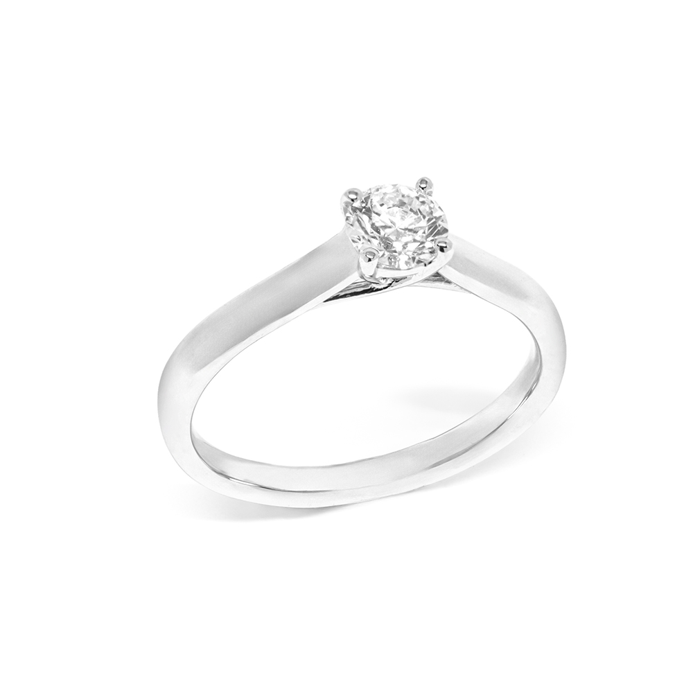 Δαχτυλίδι διαμαντένιο μονόπετρο από λευκόχρυσο 18k