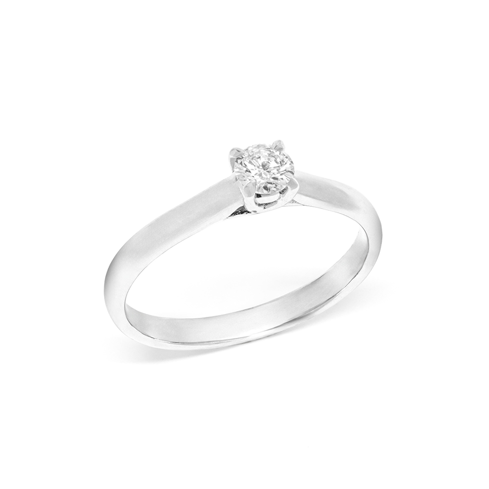 Δαχτυλίδι διαμαντένιο μονόπετρο από λευκόχρυσο 18k