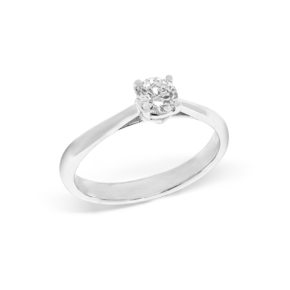 Δαχτυλίδι διαμαντένιο μονόπετρο από λευκόχρυσο 18k